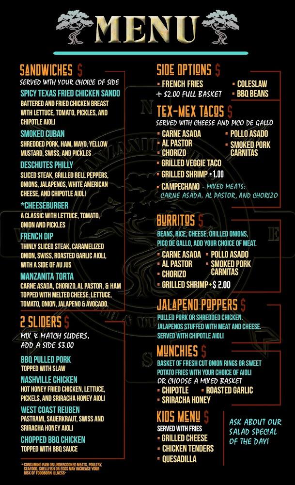 Manzanita Grill Bend LLC Menu image 1