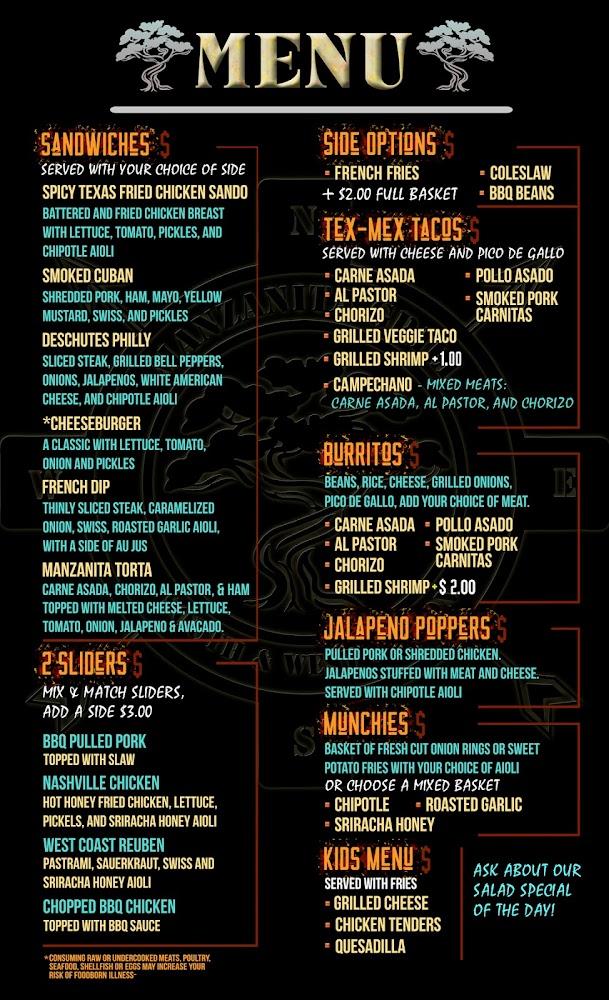 Manzanita Grill Bend LLC Menu image 2